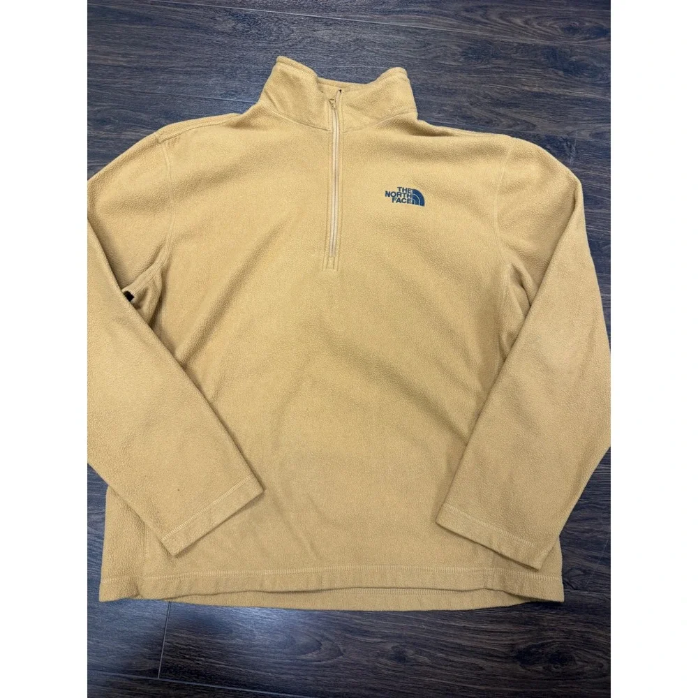 The North Face Men's Glacier 1/4 Zip Fleece Pullover - Tan / Camel (Large)